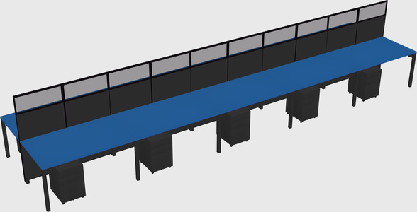 Shared rectangular cubicle