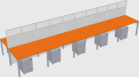 Shared rectangular cubicle