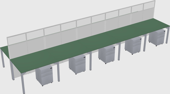 Shared rectangular cubicle