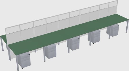 Shared rectangular cubicle