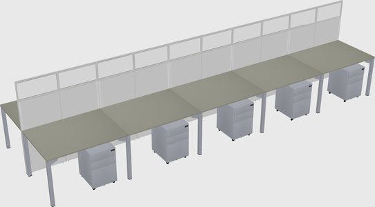 Shared rectangular cubicle