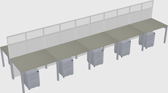 Shared rectangular cubicle
