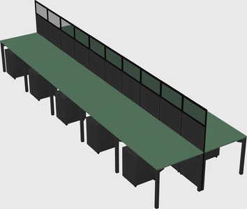 Shared rectangular cubicle