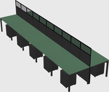Shared rectangular cubicle
