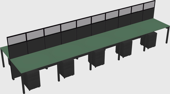 Shared rectangular cubicle