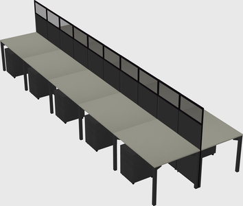 Shared rectangular cubicle
