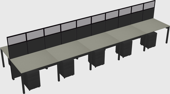Shared rectangular cubicle