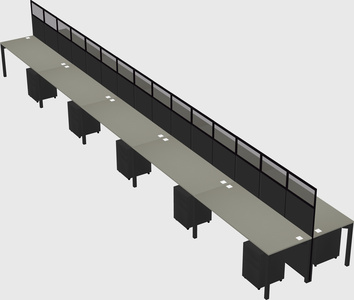 Shared rectangular cubicle