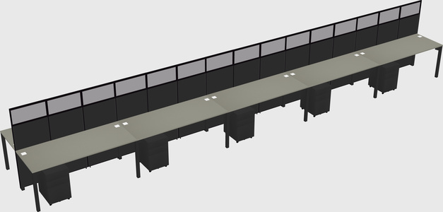 Shared rectangular cubicle