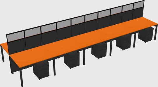 Shared rectangular cubicle