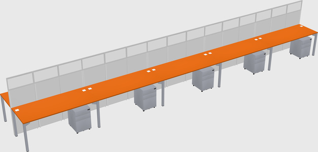Shared rectangular cubicle