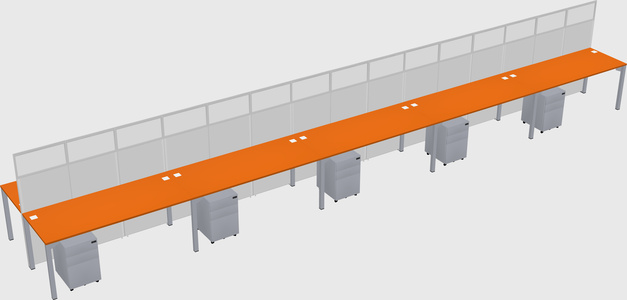 Shared rectangular cubicle