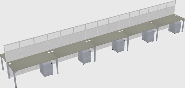 Shared rectangular cubicle