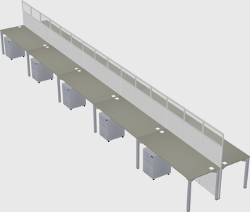 Shared rectangular cubicle