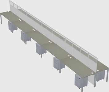 Shared rectangular cubicle