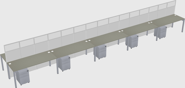 Shared rectangular cubicle