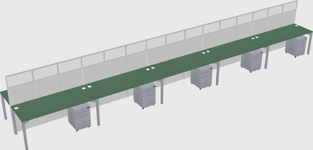 Shared rectangular cubicle