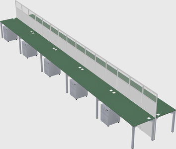 Shared rectangular cubicle