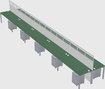 Shared rectangular cubicle