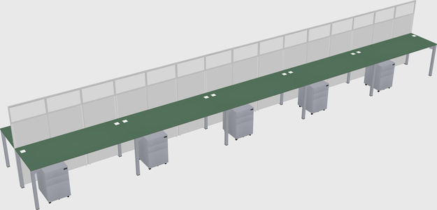 Shared rectangular cubicle