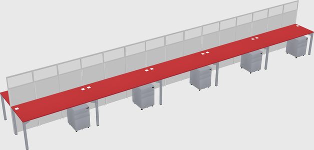 Shared rectangular cubicle