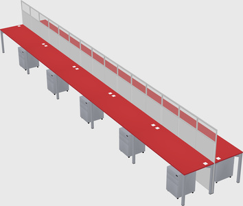 Shared rectangular cubicle