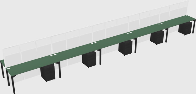 Shared rectangular cubicle