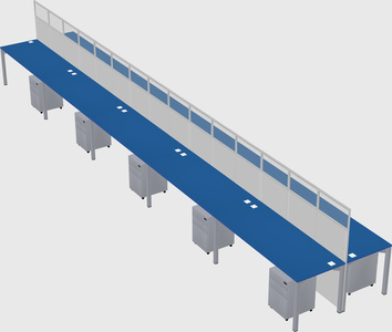 Shared rectangular cubicle