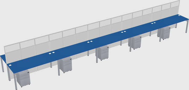 Shared rectangular cubicle