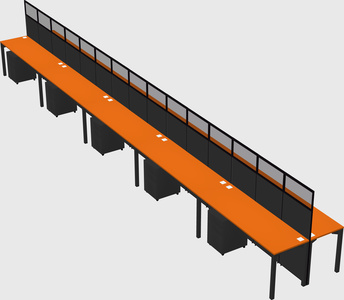 Shared rectangular cubicle