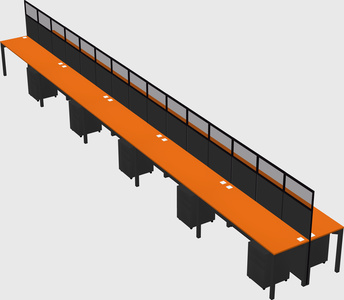 Shared rectangular cubicle