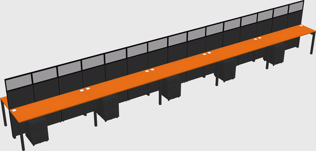 Shared rectangular cubicle