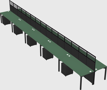 Shared rectangular cubicle