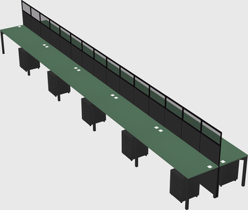 Shared rectangular cubicle