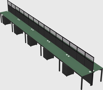 Shared rectangular cubicle