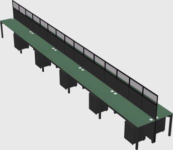 Shared rectangular cubicle