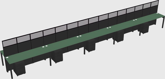 Shared rectangular cubicle