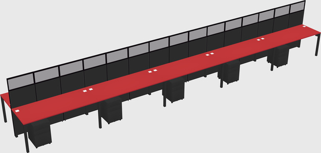 Shared rectangular cubicle