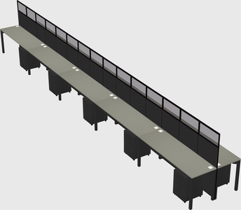 Shared rectangular cubicle