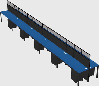 Shared rectangular cubicle