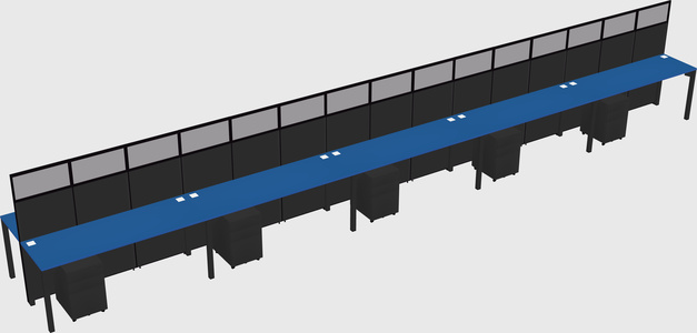 Shared rectangular cubicle