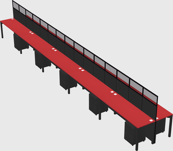 Shared rectangular cubicle