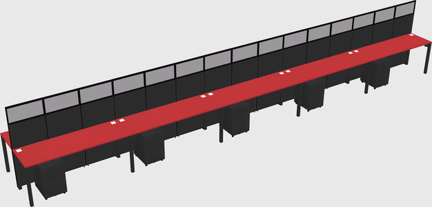 Shared rectangular cubicle