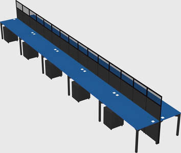 Shared rectangular cubicle