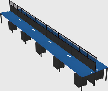 Shared rectangular cubicle