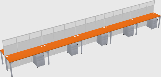 Shared rectangular cubicle