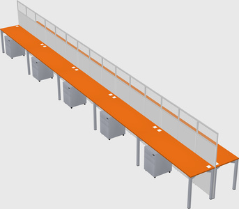 Shared rectangular cubicle