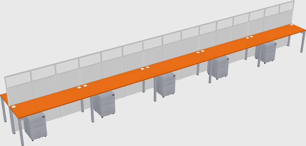 Shared rectangular cubicle