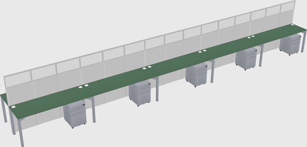 Shared rectangular cubicle