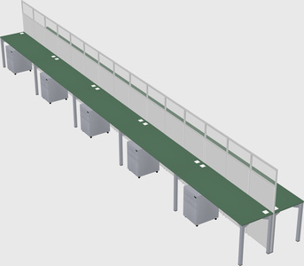 Shared rectangular cubicle